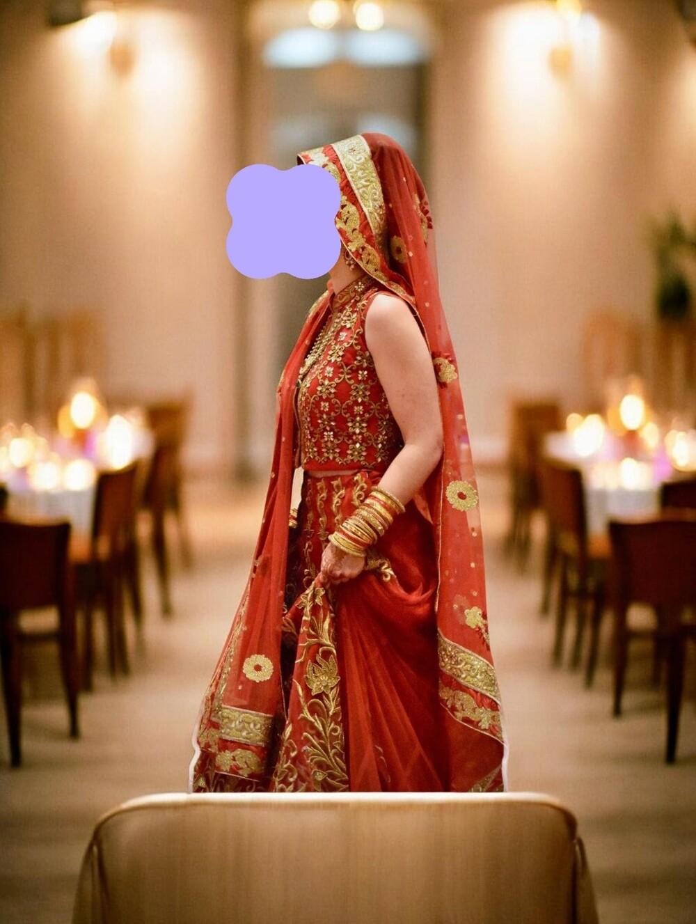 💃 Red and Gold Embroidered Lehenga Choli Set